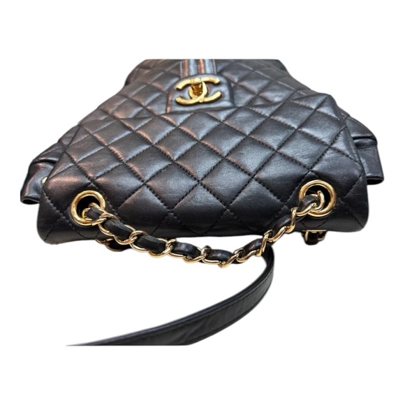 CHANEL Matelasse Small Backpack Bag Leather Logo Black - Picture 8 of 11